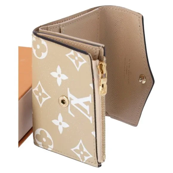 Louis Vuitton M67640 Monogram Giant Portefeuille Zoe Khaki Trifold Wallet w Box - Picture 2 of 16